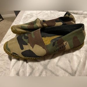 Saint Laurent Men's Khaki Camo Slip-on size